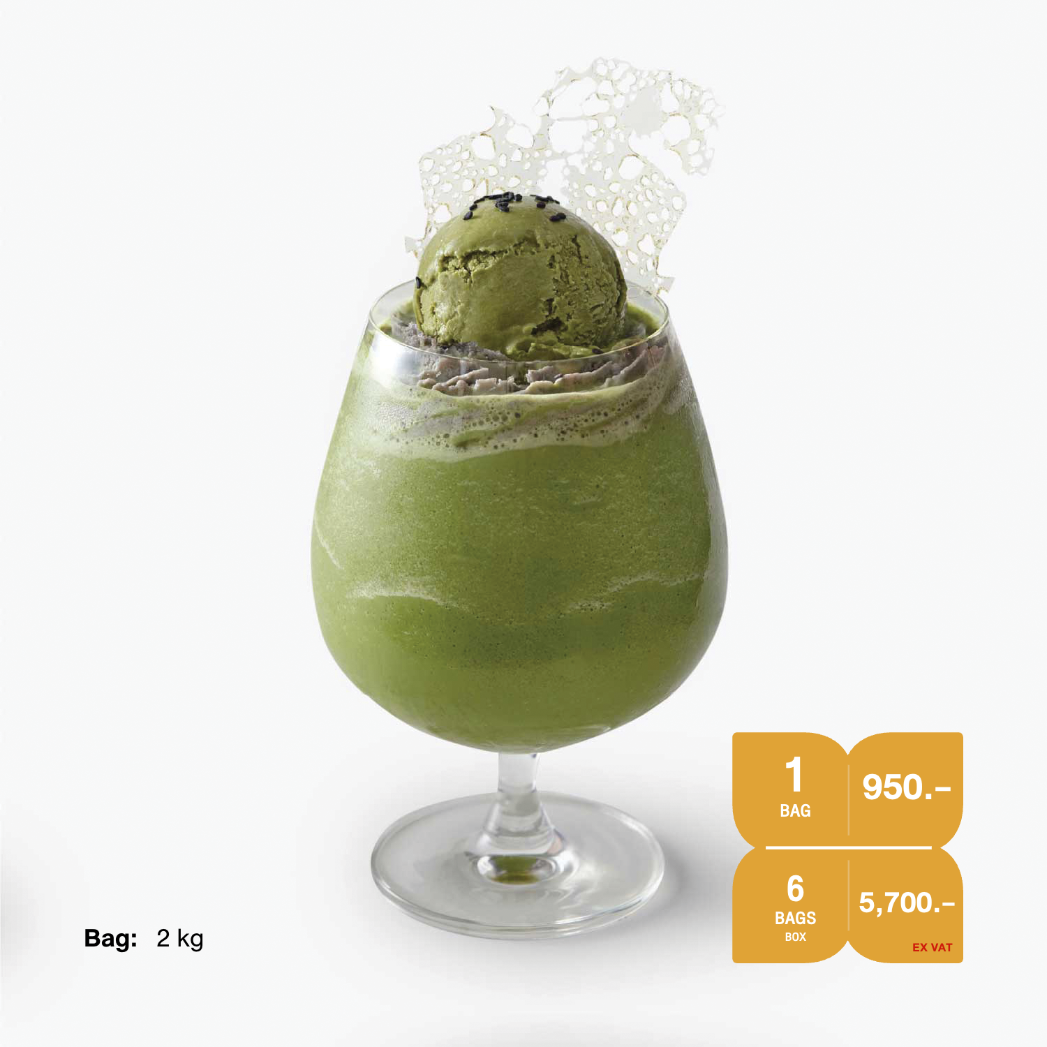 ผงเครื่องดื่มสำเร็จรูป SYNOVA : ผงพรีเมียมมัทฉะลาเต้พรีมิกซ์ ขนาด 2กก. (ยกกล่อง)